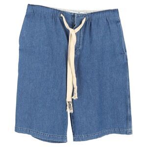 Loewe Logo Drawstring Shorts in Blue Cotton Denim